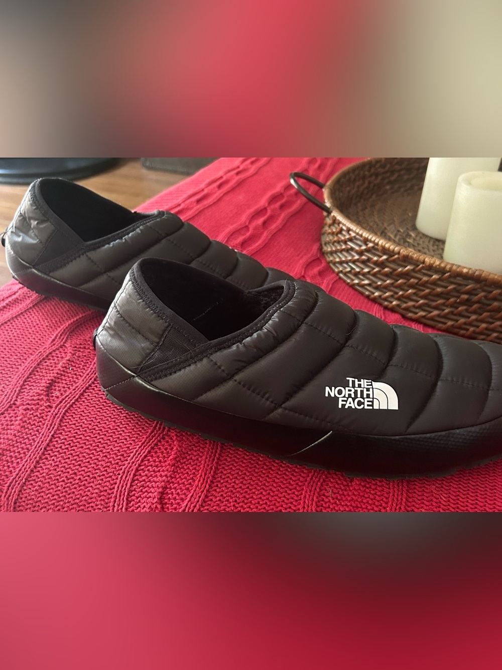 The North Face Men’s Black Quilted Slip-On Mules